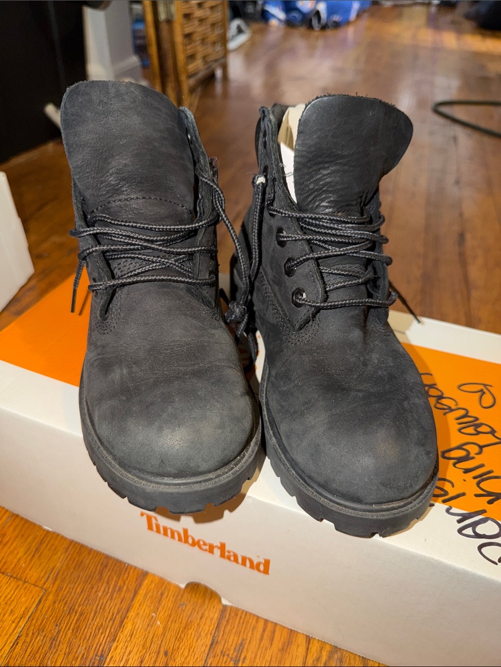 Timberland Men's Black Nubuck Lace-Up Work Boots